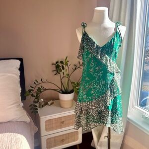 Astr Green Floral Dress